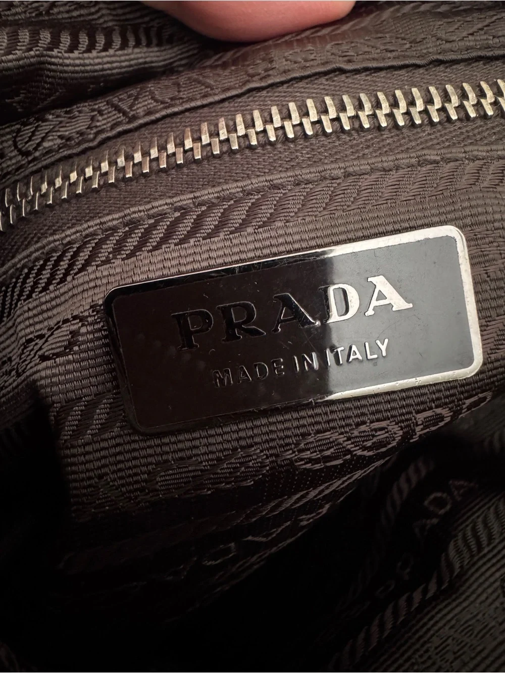 Prada Pebble‎ Leather Dark Brown Hobo Bag